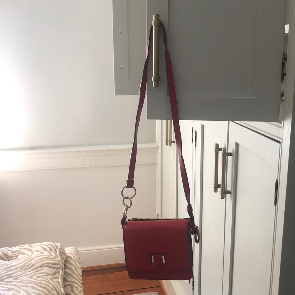 Structured red purse